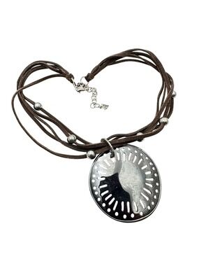 Silpada Shell Pendant Necklace Sterling Silver Brown N1433